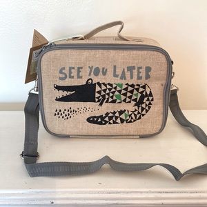 NWT LUNCH BOX Pail Zippered WASHABLE INSULATED Adult KIDS alligator by SoYoung
